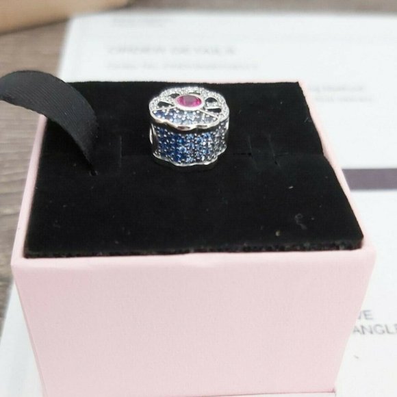 Authentic PANDORA *CHINA EXCLUSIVE* Blue & Pink Fan Charm - Picture 12 of 16